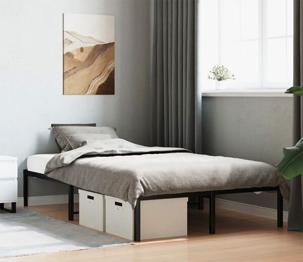 Czarne Metalowe Łóżko 120X200 Cm C5-T76