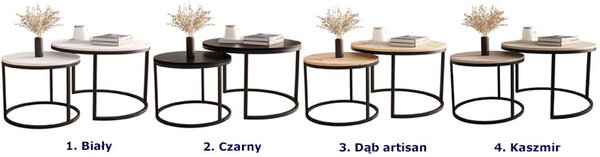 Komplet 2 stolików kawowych nowoczesnych dąb artisan G7-P06