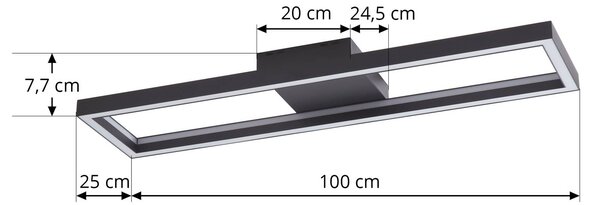 Inteligentna lampa sufitowa Tjado Lucande, możliwość ściemniania, czarny, salon / jadalnia, metal, nowoczesny