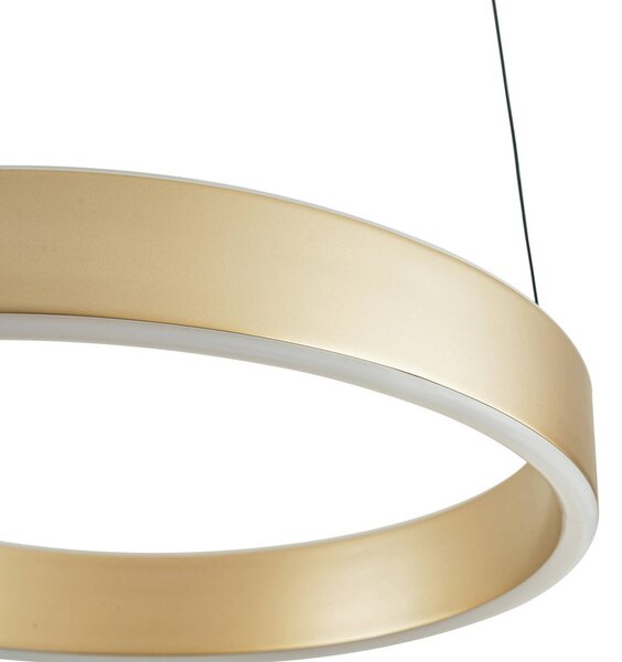 Lampa wisząca Tindra Lucande, możliwość ściemniania, mosiężny / złoty, salon / jadalnia, metal, nowoczesny