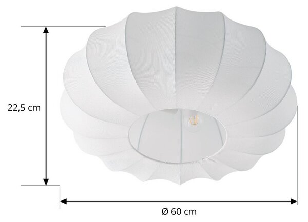 Lampa sufitowa Helin Lindby, możliwość ściemniania, biały / opal, salon / jadalnia, tkanina / materiał / jedwab, skandynawski