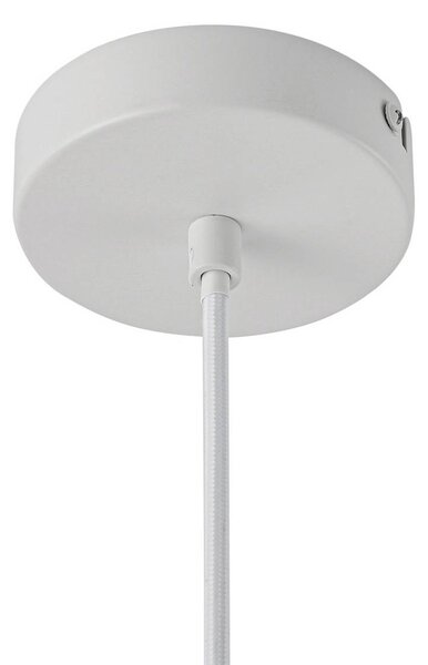 Lampa wisząca Helin Lindby, możliwość ściemniania, biały / opal, salon / jadalnia, tkanina / materiał / jedwab, skandynawski