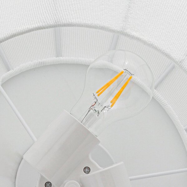 Lampa sufitowa Helin Lindby, możliwość ściemniania, biały / opal, salon / jadalnia, tkanina / materiał / jedwab, skandynawski