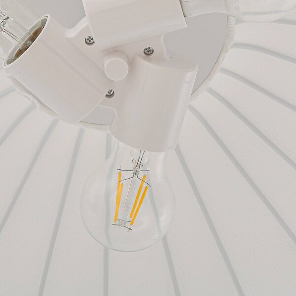 Lampa wisząca Helin Lindby, możliwość ściemniania, biały / opal, salon / jadalnia, tkanina / materiał / jedwab, skandynawski