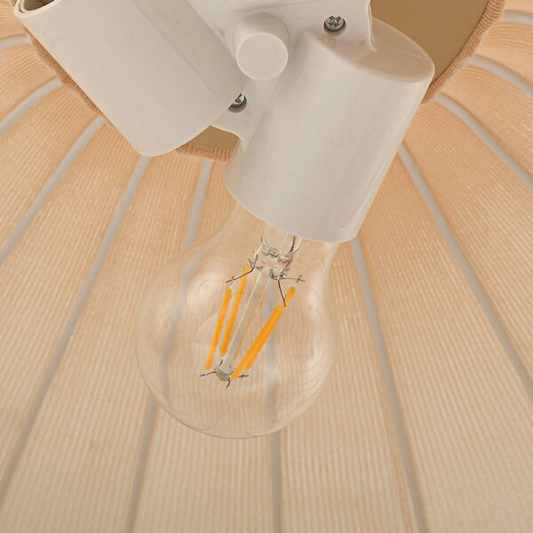 Lampa wisząca Helin Lindby, możliwość ściemniania, kremowy / amber, salon / jadalnia, tkanina / materiał / jedwab, skandynawski