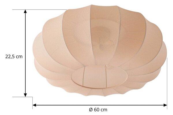 Lampa sufitowa Helin Lindby, możliwość ściemniania, kremowy / amber, salon / jadalnia, tkanina / materiał / jedwab, skandynawski
