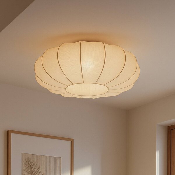 Lampa sufitowa Helin Lindby, możliwość ściemniania, kremowy / amber, salon / jadalnia, tkanina / materiał / jedwab, skandynawski