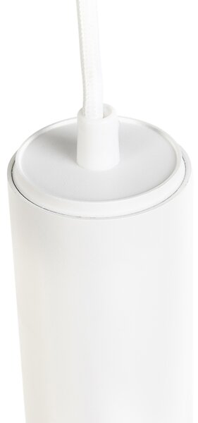 Designerska lampa wisząca biała z adapterem szynowym 1-fazowym - Slimline Tuba Small