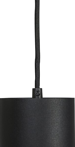 Designerska lampa wisząca czarna z adapterem szynowym 1-fazowym - Iconic Tubo