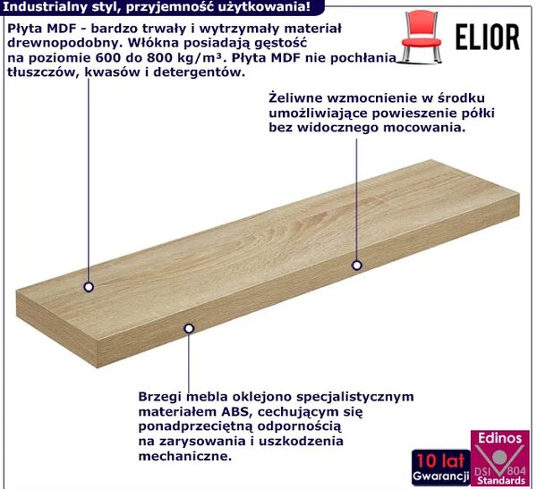 Samowiszaca półka ścienna 80 dąb sonoma Z3-B39