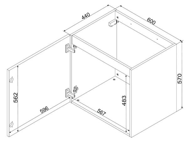 Szafka pod umywalkę 60 cm jasnoszary mat F2-L25