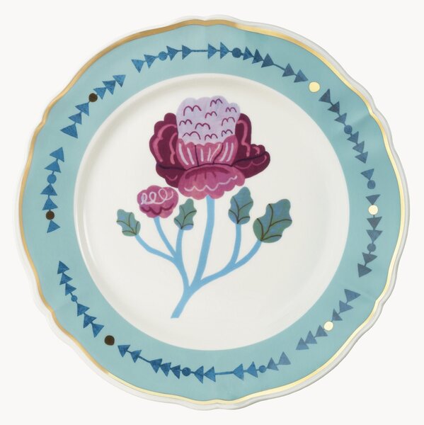 Ręcznie wykonany talerz duży z porcelany Botanica