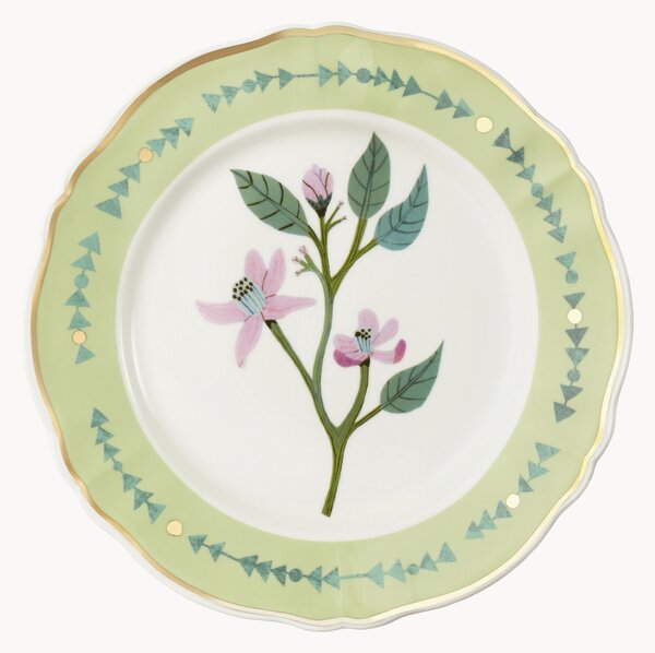 Ręcznie wykonany talerz duży z porcelany Botanica