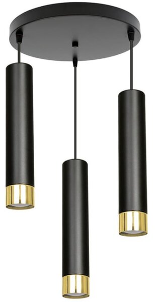 Lampa sufitowa Tube 3356-Z czarna ze złotem
