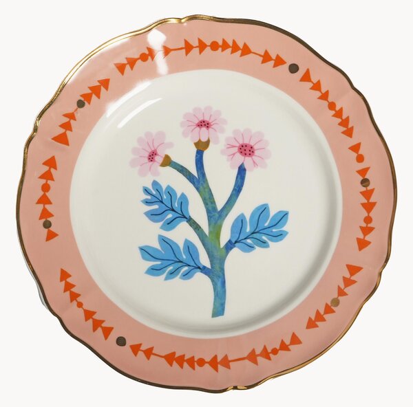 Ręcznie wykonany talerz duży z porcelany Botanica