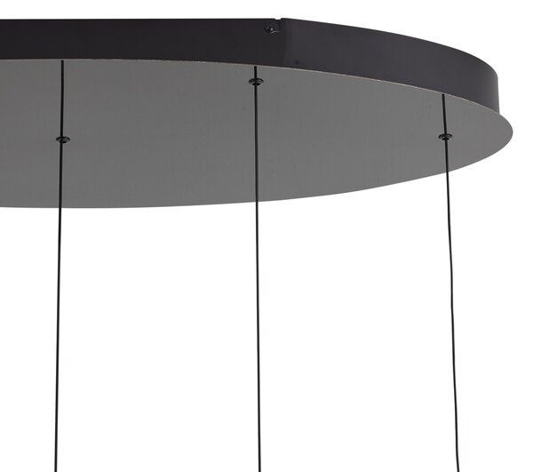 Designerska lampa wisząca Fiera, grafitowa, z zielonym szkłem, zintegrowanym LED, 3-stopniowo ściemnialna, 5-punktowa, z systemem Easylift