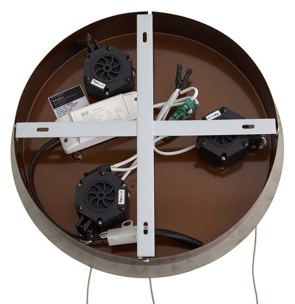 Designerska lampa wisząca różowe złoto z bursztynowym szkłem z wbudowanym LED 3-stopniowo ściemnialna 3-punktowa Easylift - Fiera