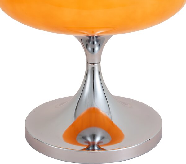 Lampa stołowa retro chromowana z pomarańczowym szklanym kloszem 31cm - Glaze