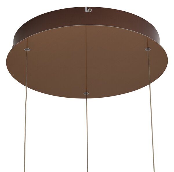 Designerska lampa wisząca różowe złoto z bursztynowym szkłem z wbudowanym LED 3-stopniowo ściemnialna 3-punktowa Easylift - Fiera