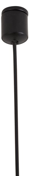 Lampa wisząca Art Deco brązowa z bursztynowym szkłem, liniowa, 8-punktowa - Text