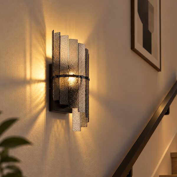 Designerska lampa ścienna czarna z przydymionym szkłem - Versailles