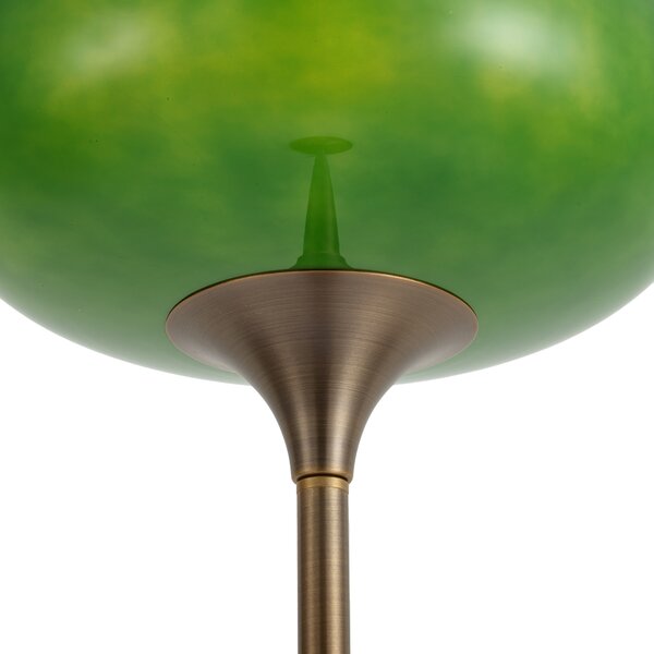 Lampa podłogowa retro ciemny brąz z zielonym szklanym kloszem 150 cm - Glaze
