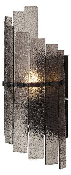 Designerska lampa ścienna czarna z przydymionym szkłem - Versailles