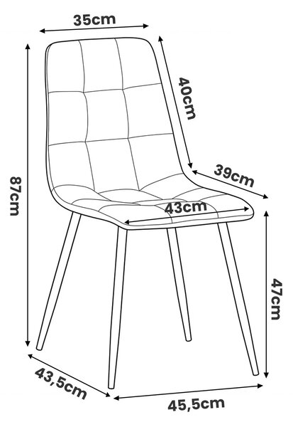 Zestaw 8 zielonych krzeseł pikowanych N9-K02