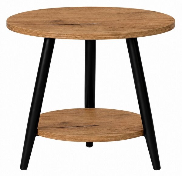 Stolik 70 cm okrągły 2 blaty nierozkładany, nogi Metalowe „ Szpilki ” | ArtD Home