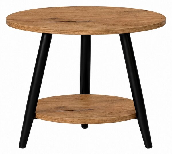 Stolik 80 cm okrągły 2 blaty nierozkładany, nogi Metalowe „ Szpilki ” | ArtD Home