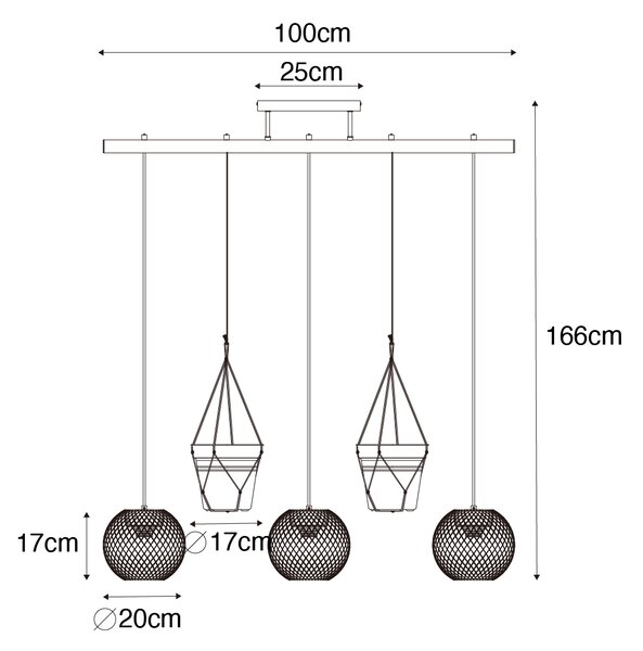 Industrialna lampa wisząca złota 3-punktowa - Flor Oswietlenie wewnetrzne