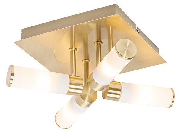 Zewnetrzna Nowoczesna łazienkowa lampa sufitowa mosiężna 4-punktowa IP44 - Wanna Oswietlenie zewnetrzne