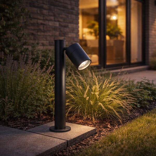 Lampa zewnętrzna czarna 45 cm AR70 regulowana IP44 - Solo
