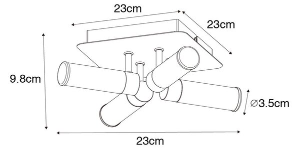 Zewnetrzna Nowoczesna łazienkowa lampa sufitowa chrom 4-punktowa IP44 - Wanna Oswietlenie zewnetrzne