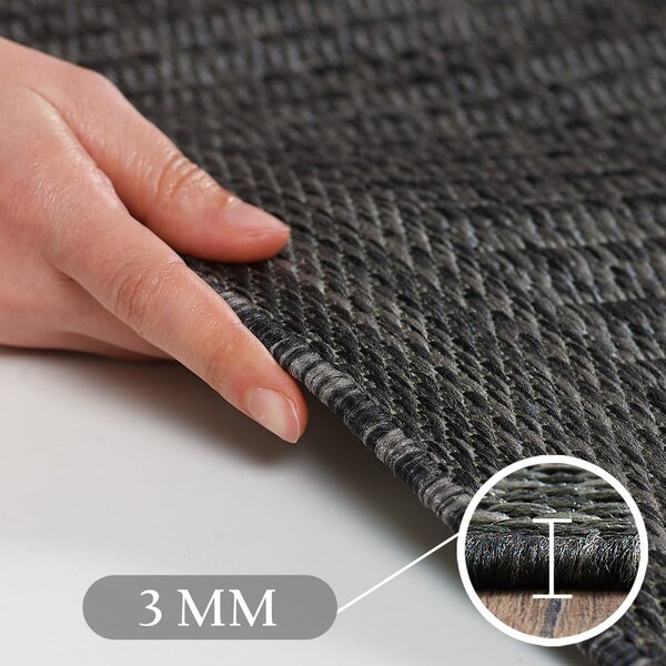 Ciemnoszary okrągły dywan odpowiedni na zewnątrz ø 120 cm Giza – Ayyildiz Carpets