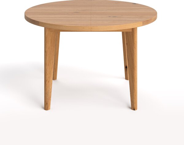 Stół okrągły Luna rozkładany Buk 110 cm Jedna dostawka 45 cm