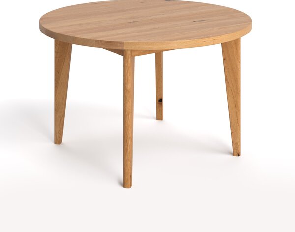 Stół okrągły Luna rozkładany Buk 110 cm Jedna dostawka 45 cm