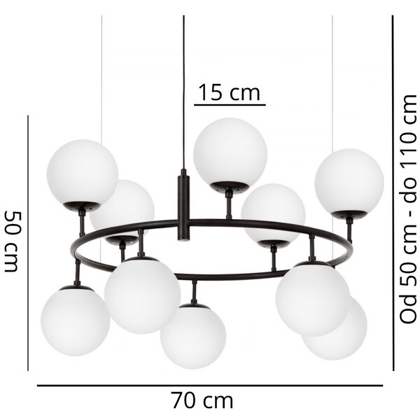 NOWOCZESNA LAMPA WISZĄCA CZARNO-BIAŁA CEREDO NEO W10