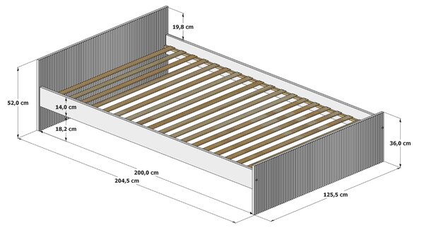 Łóżko 200x120 Cozy LOFT - Kaszmir