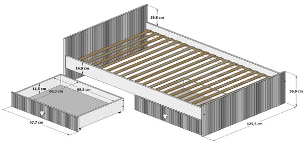 Łóżko 200x120 Cozy LOFT - Kaszmir