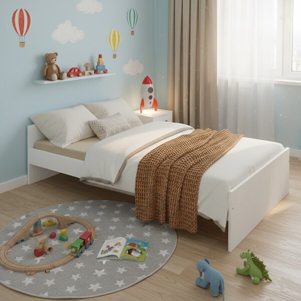 Zestaw mebli młodzieżowych Cozy LOFT Young biały - Łóżko 200x120, szafa, regał, komoda, biurko