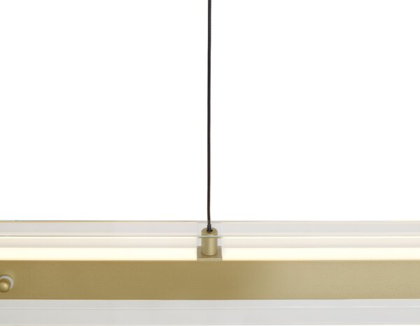 Nowoczesna lampa wisząca mosiężna z przezroczystym szkłem z LED Easylift - Catch