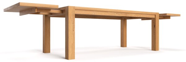 Stół Gustav z litego drewna z dostawkami Buk 120x80 cm Jedna dostawka 50 cm