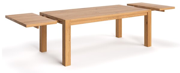 Stół Gustav z litego drewna z dostawkami Buk 120x80 cm Jedna dostawka 50 cm