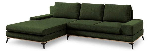 Butelkowozielony rozkładany narożnik Windsor & Co Sofas Planet, lewostronny