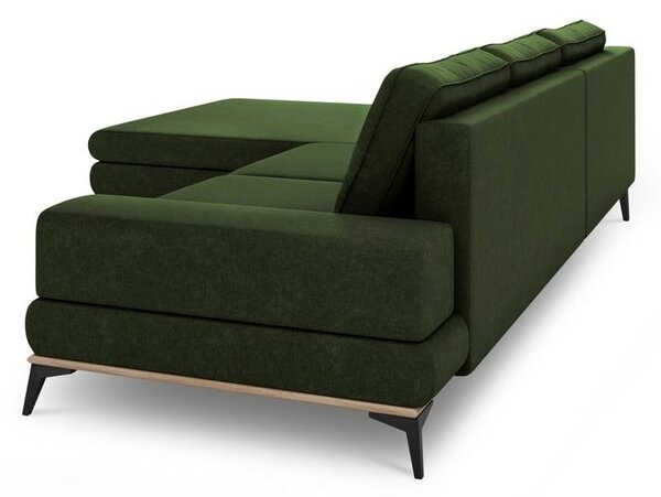 Butelkowozielony rozkładany narożnik Windsor & Co Sofas Planet, lewostronny