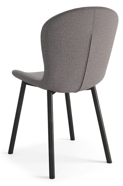 FIORA Jasnoszare Taupe (tkanina Basel 34) - NOWOCZESNE KRZESŁO TAPICEROWANE DO SALONU/JADALNI LOFT