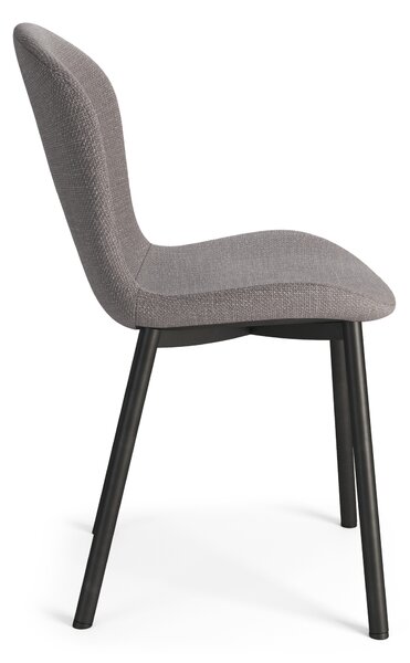 FIORA Jasnoszare Taupe (tkanina Basel 34) - NOWOCZESNE KRZESŁO TAPICEROWANE DO SALONU/JADALNI LOFT