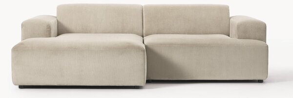 Sofa narożna ze sztruksu Melva (3-osobowa)