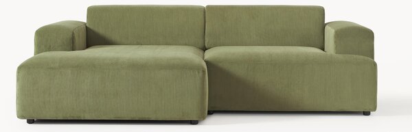Sofa narożna ze sztruksu Melva (3-osobowa)